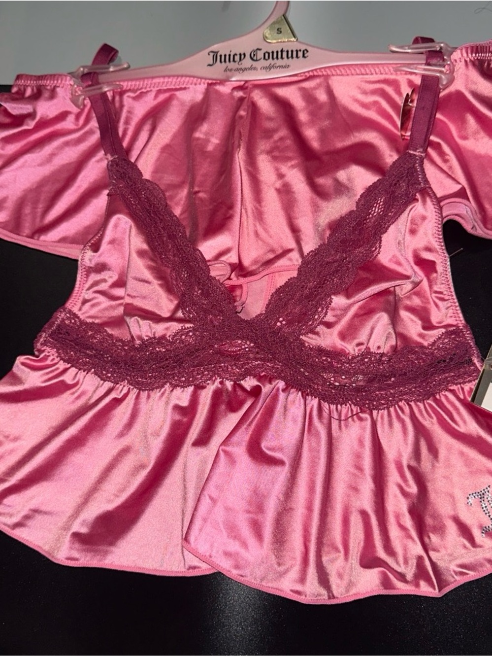 Juicy Couture Pink Satin & Lace Cami pj